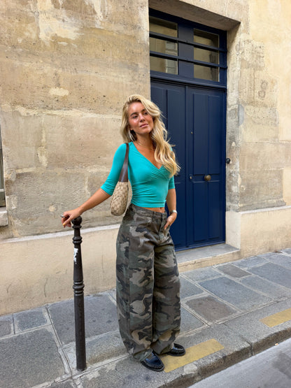 Vaqueros con estampado de camuflaje