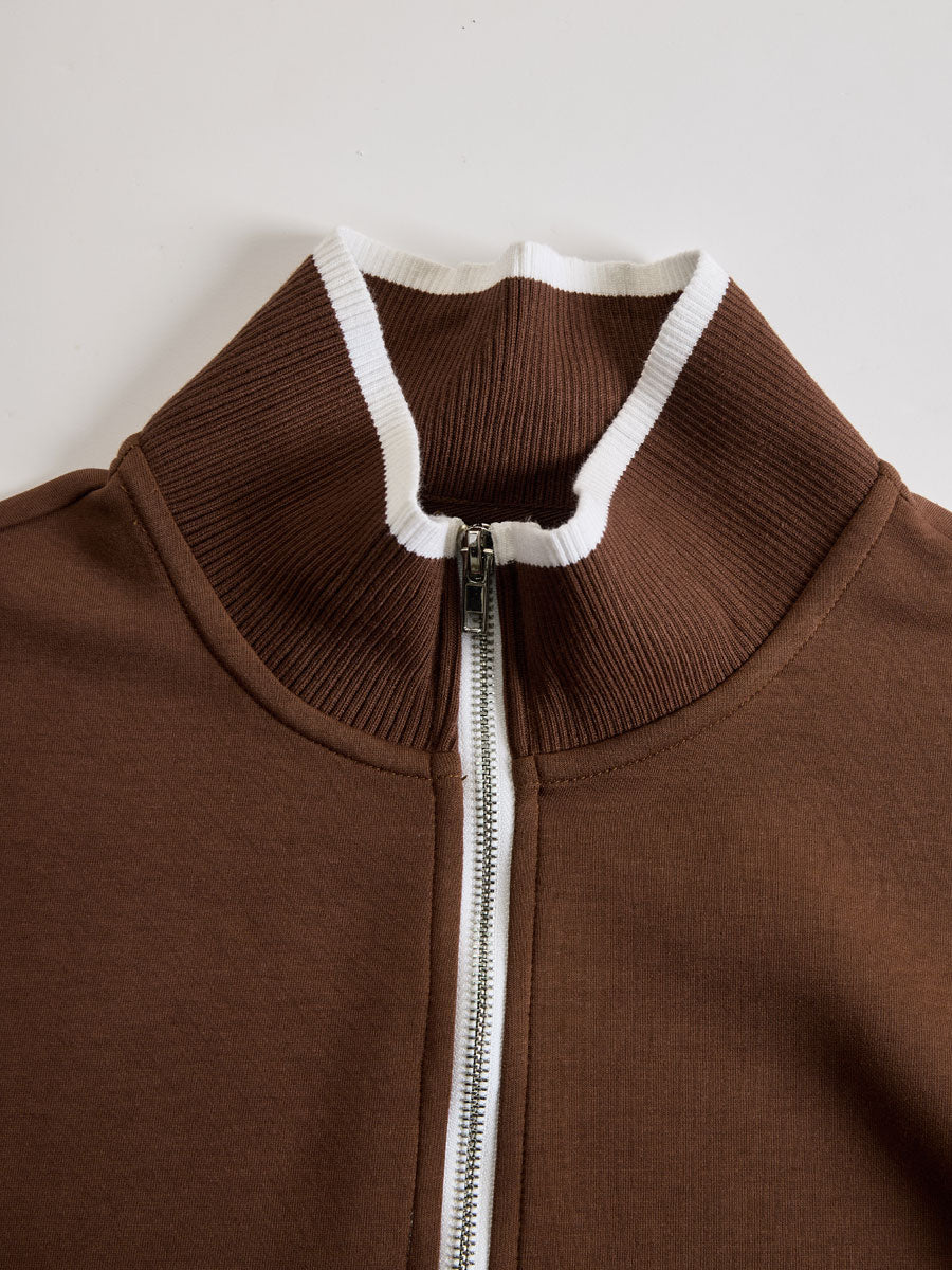 Priscilla - Conjunto deportivo elegante con sudadera de media cremallera