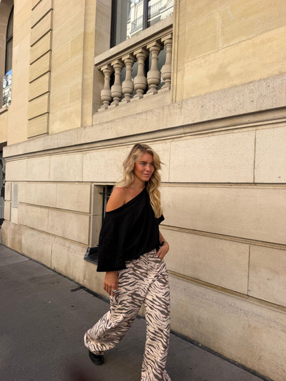 Pantalones vaqueros con estampado de cebra