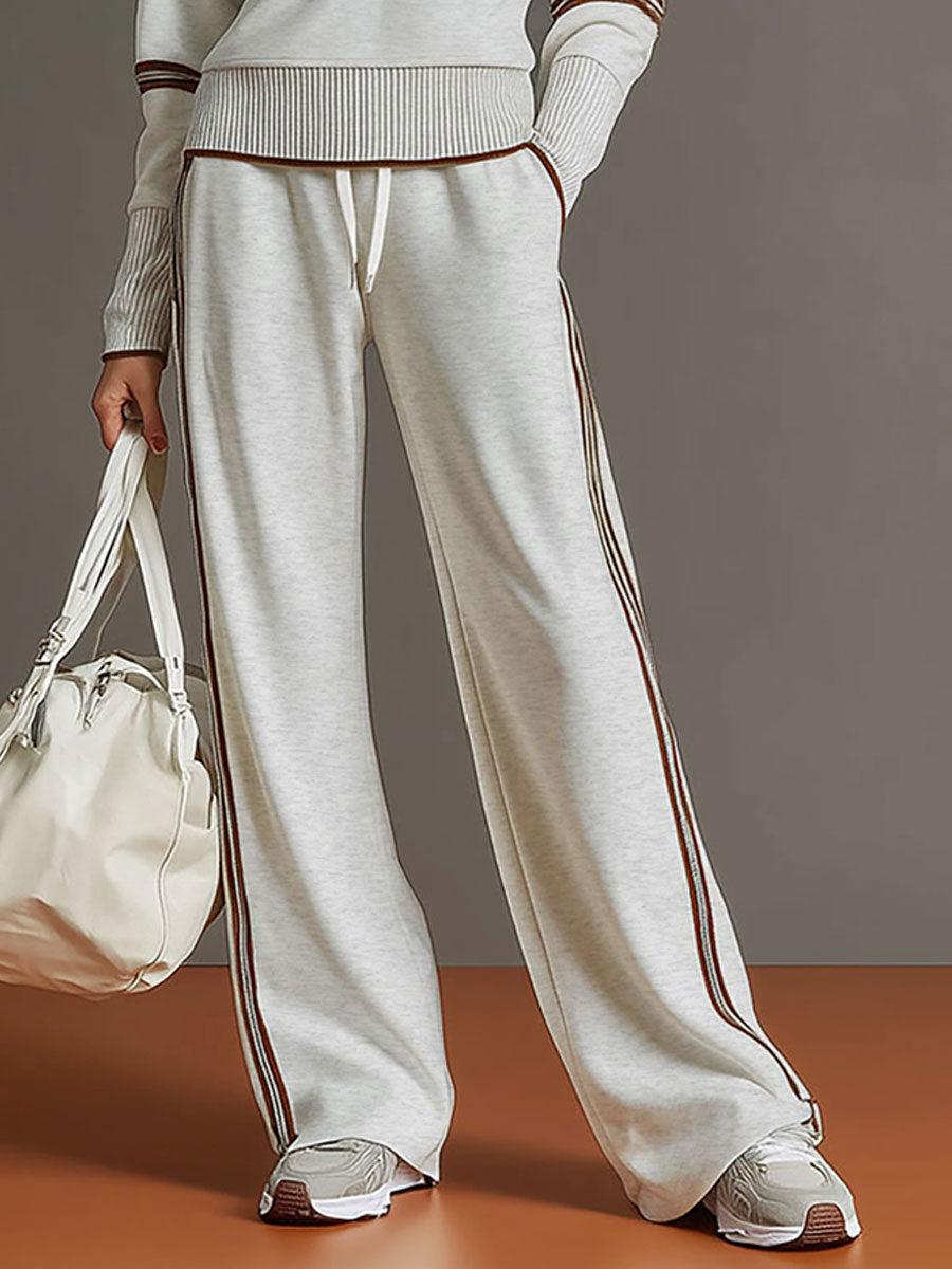 Priscilla - Conjunto deportivo elegante con sudadera de media cremallera