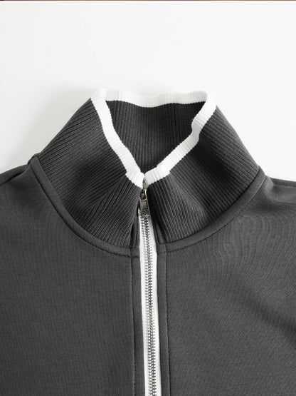 Priscilla - Conjunto deportivo elegante con sudadera de media cremallera