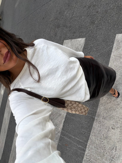 Falda midi efecto cocodrilo