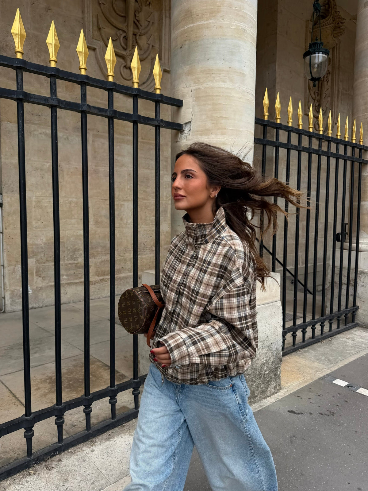 Chaqueta bomber de cuadros