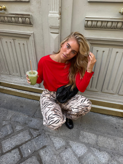 Pantalones vaqueros con estampado de cebra