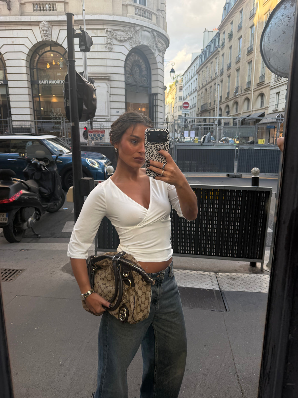 Blusa Bonjour en blanco