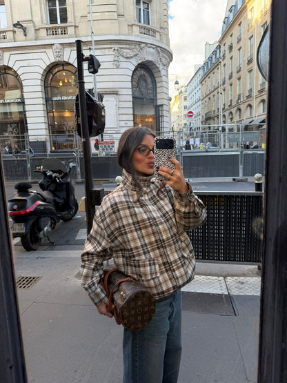 Chaqueta bomber de cuadros