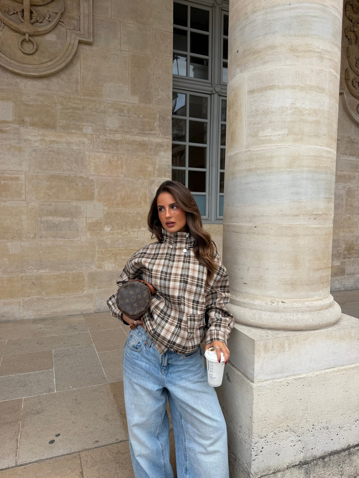 Chaqueta bomber de cuadros