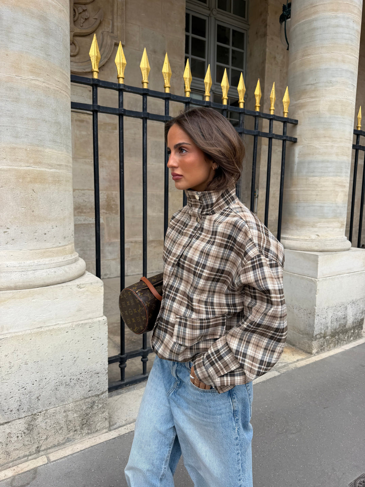 Chaqueta bomber de cuadros