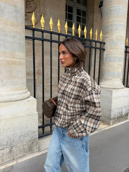 Chaqueta bomber de cuadros