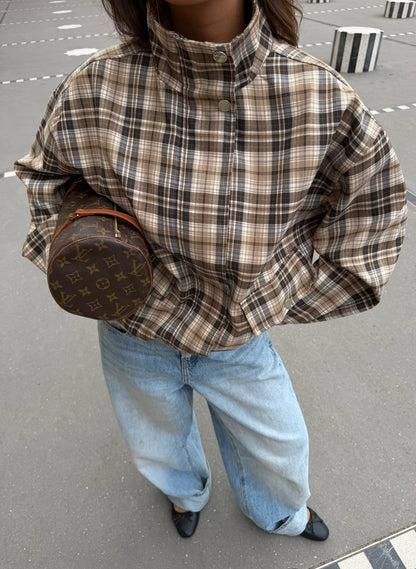 Chaqueta bomber de cuadros