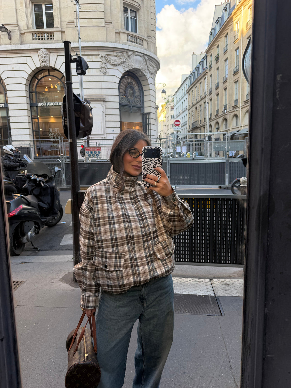 Chaqueta bomber de cuadros