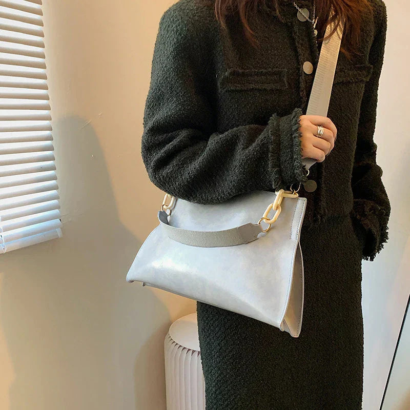 Bolso de hombro de cuero suave y elegante - De gran capacidad y de moda
