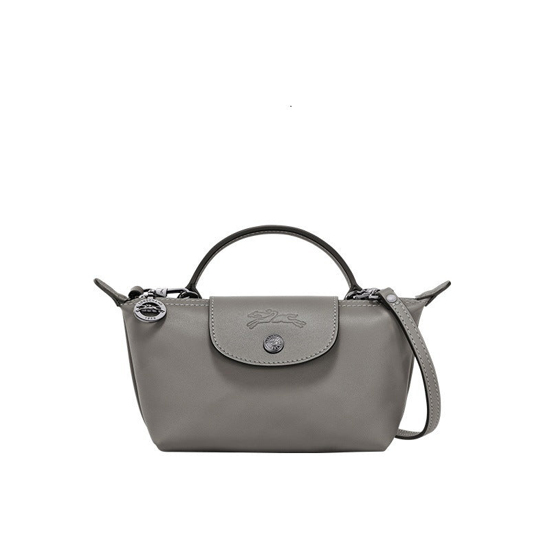 MINI BOLSO DE PIEL LONGCHAM | GRIS