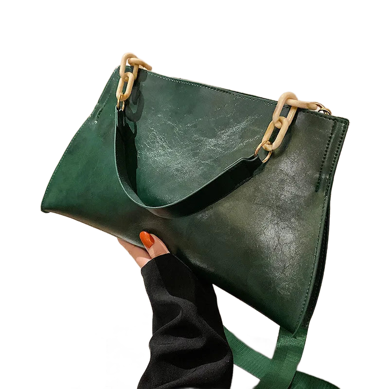 Bolso de hombro de cuero suave y elegante - De gran capacidad y de moda