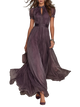 Flavia - Vestido largo morado con escote en forma de llave