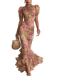 Fiora - Vestido largo con estampado vintage