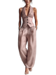Irina - Conjunto de dos piezas para mujer con cuello en V y botones