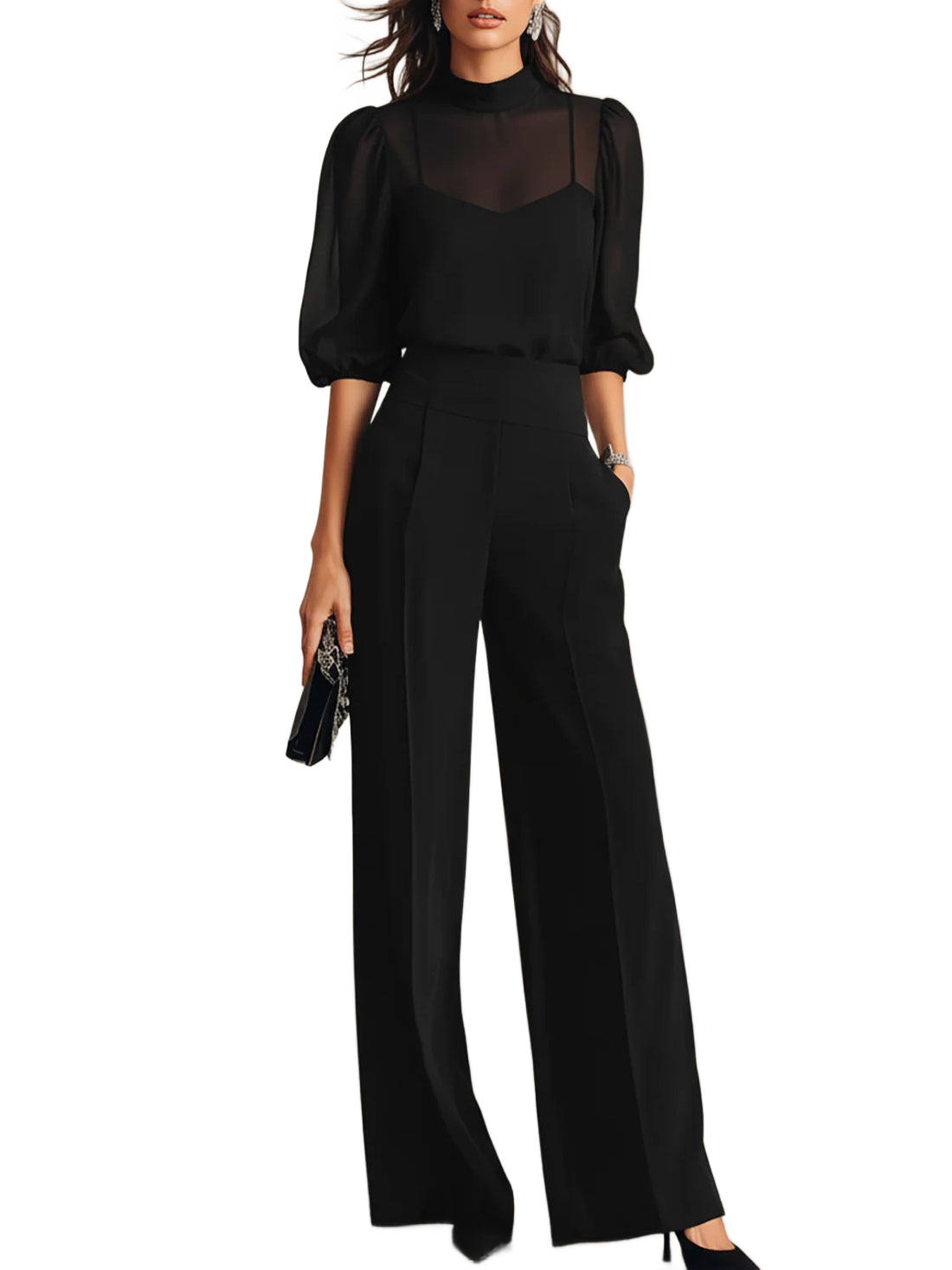 Valentina: conjunto de tres piezas en negro