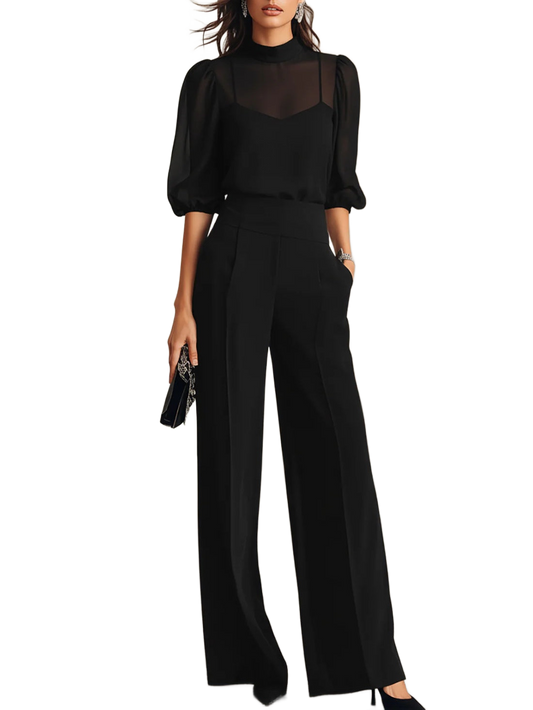 Valentina: conjunto de tres piezas en negro